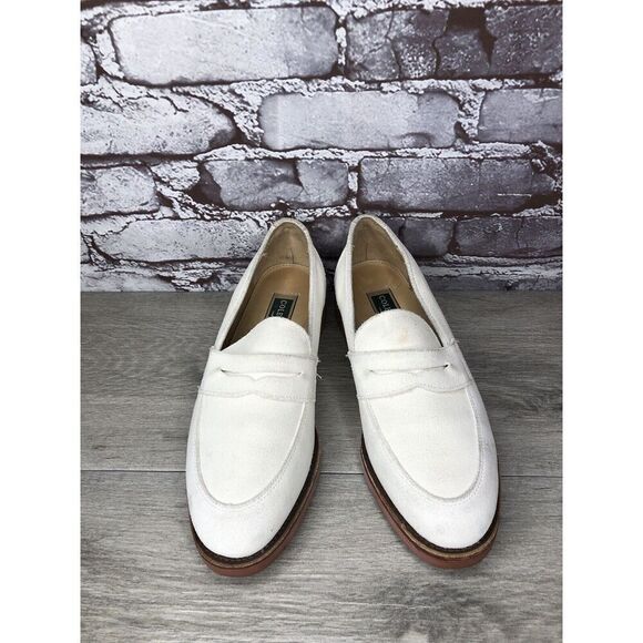 Cole Haan White Suede Leather Penny Loafers Casual Shoes Women’s Sz 8.5B US/39EU - Picture 3 of 16